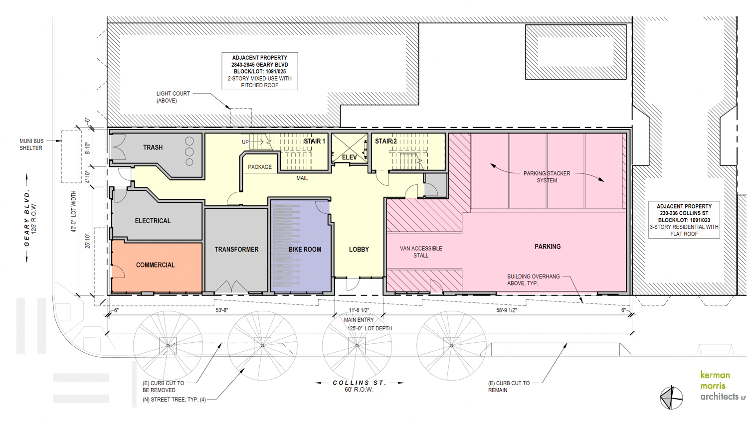 228 Collins Street ground-level floor plan, illustration by Kerman Morris Architects