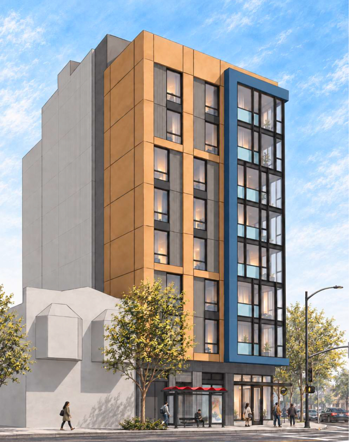 228 Collins Street side view, rendering by Kerman Morris Architects