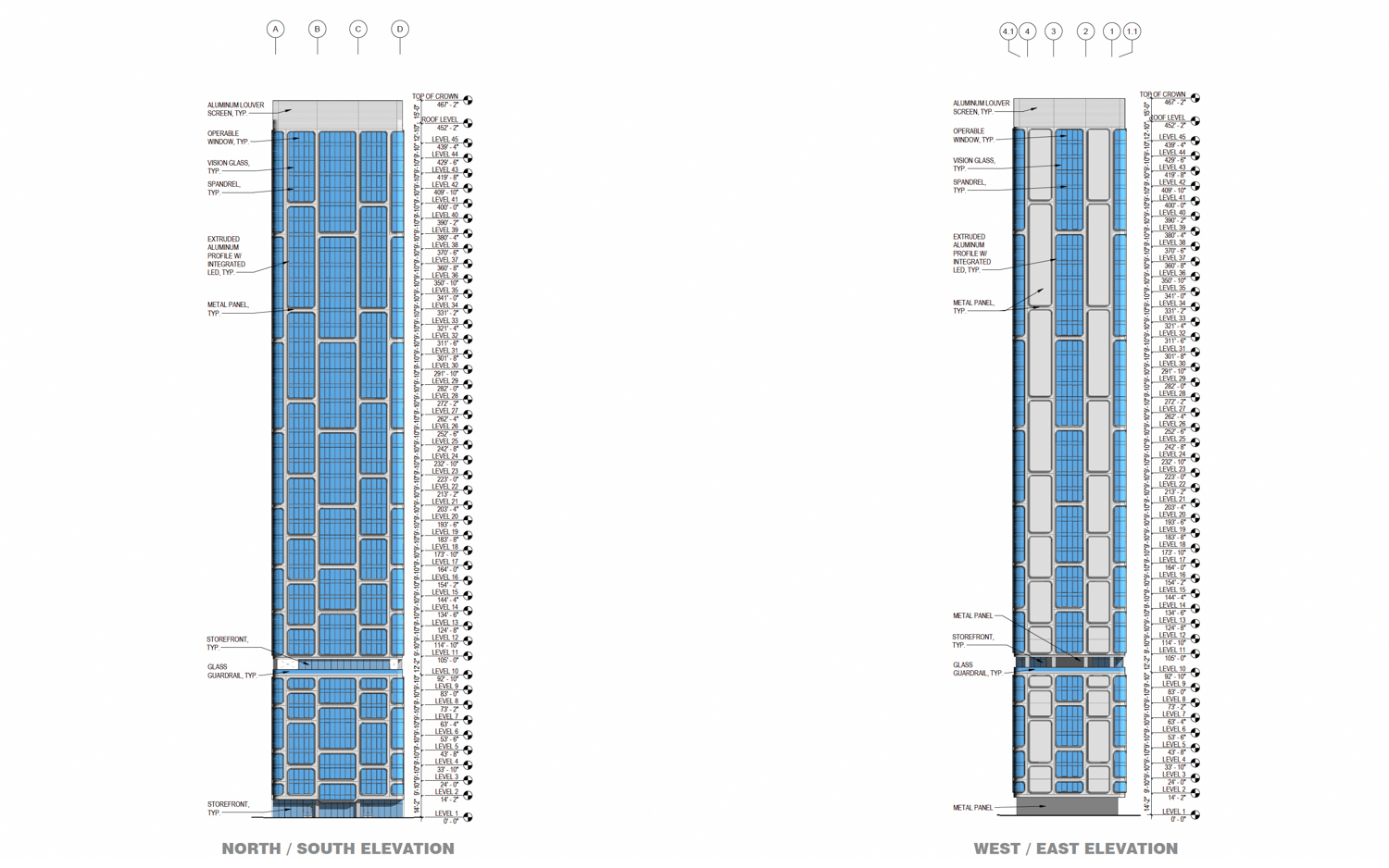325 Fremont Street facade elevation, illustration by Wong Logan Architects