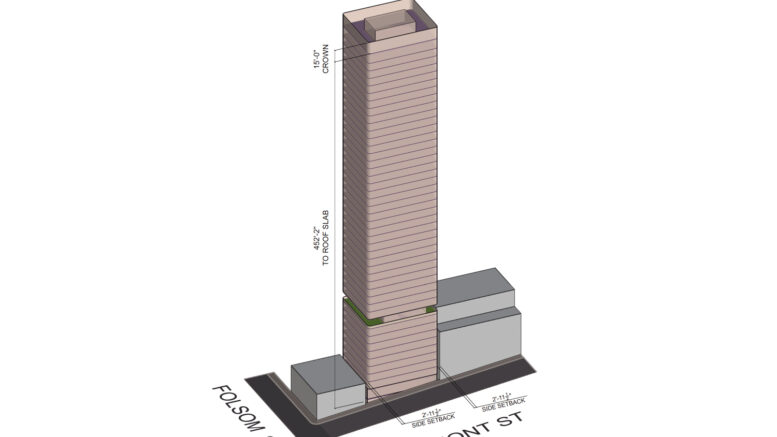 325 Fremont Street massing drawing, illustration by Wong Logan Architects