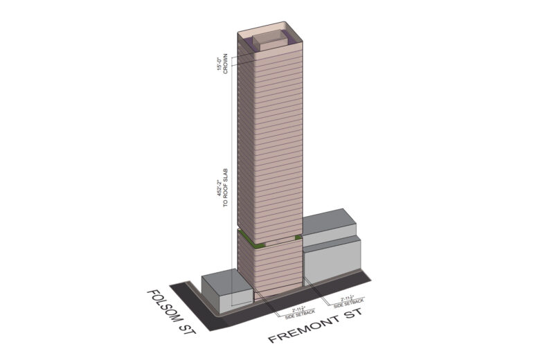 325 Fremont Street massing drawing, illustration by Wong Logan Architects