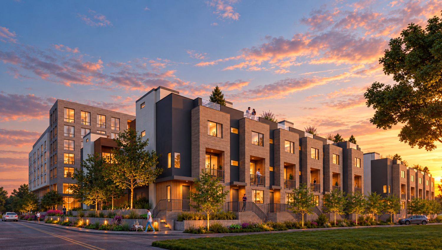 3350 West Bayshore Road townhomes, design by BDE and SDG