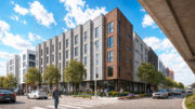 430 Broadway Building A establishing view, rendering by David Baker Architects and YA Studio