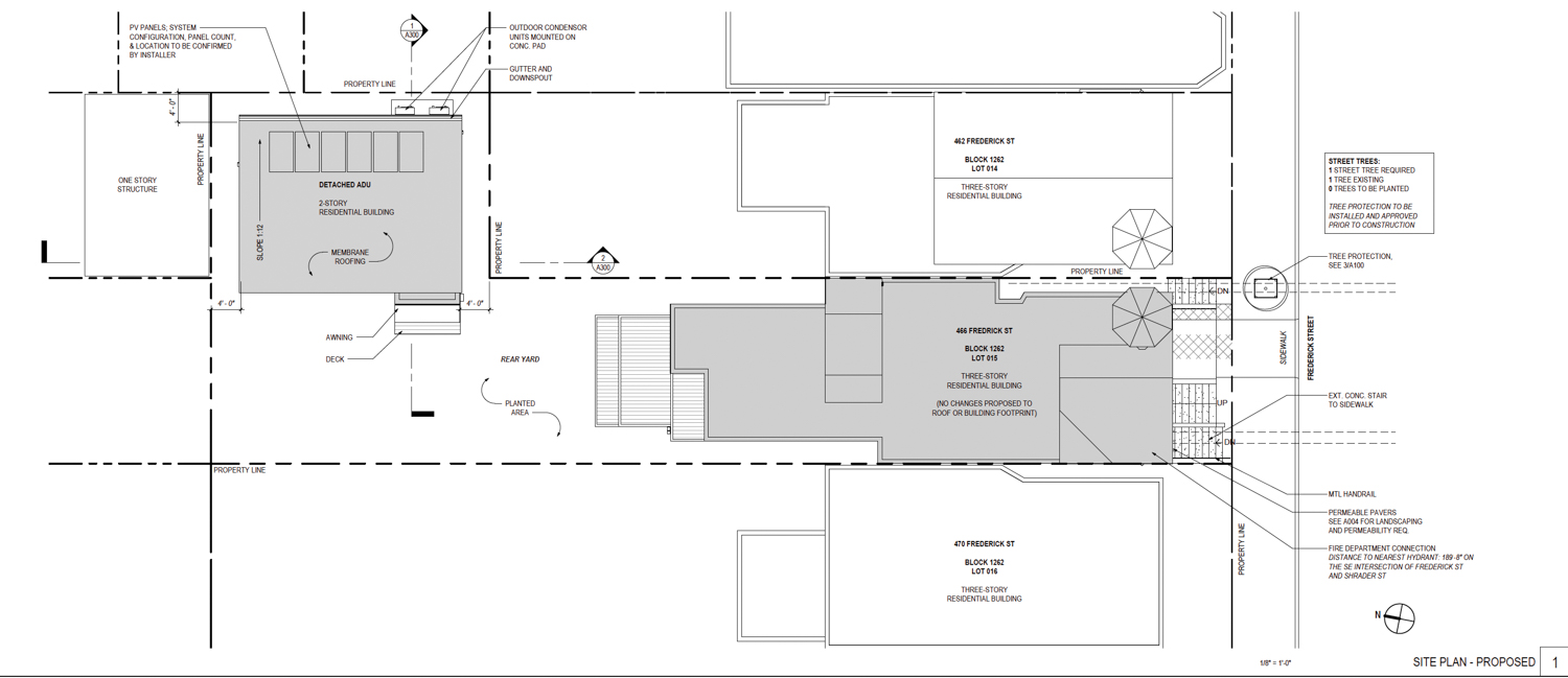 466 Frederick Street site plan, illustration by Openscope Studio