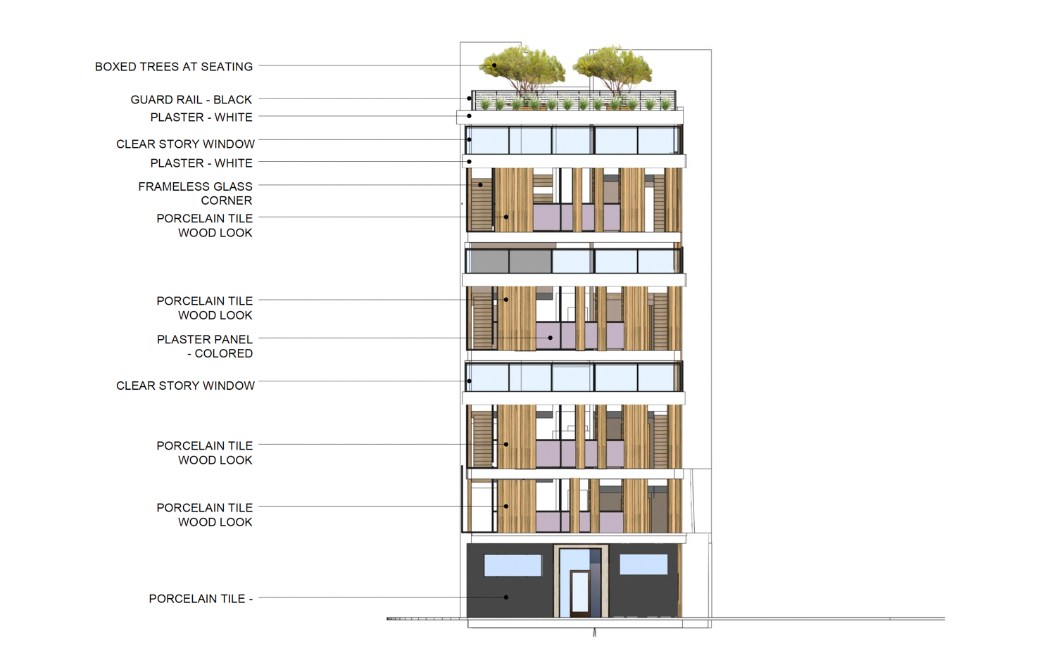 5035 International Boulevard facade elevation, illustration by Franklin Studios Architecture