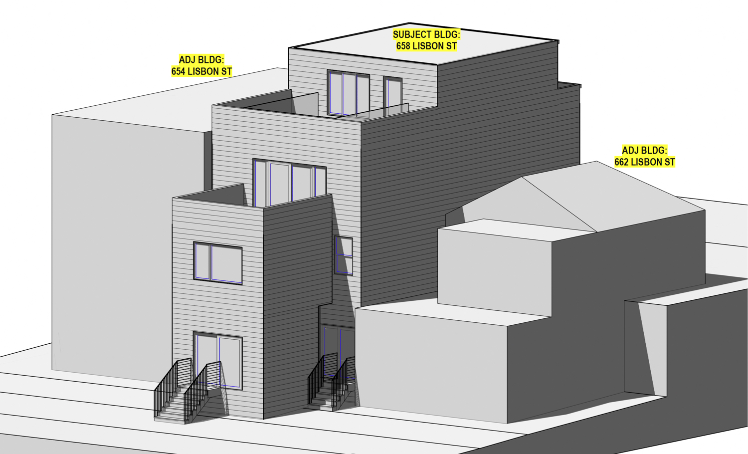 658 Lisbon Street rear view, illustration by RKD Consulting