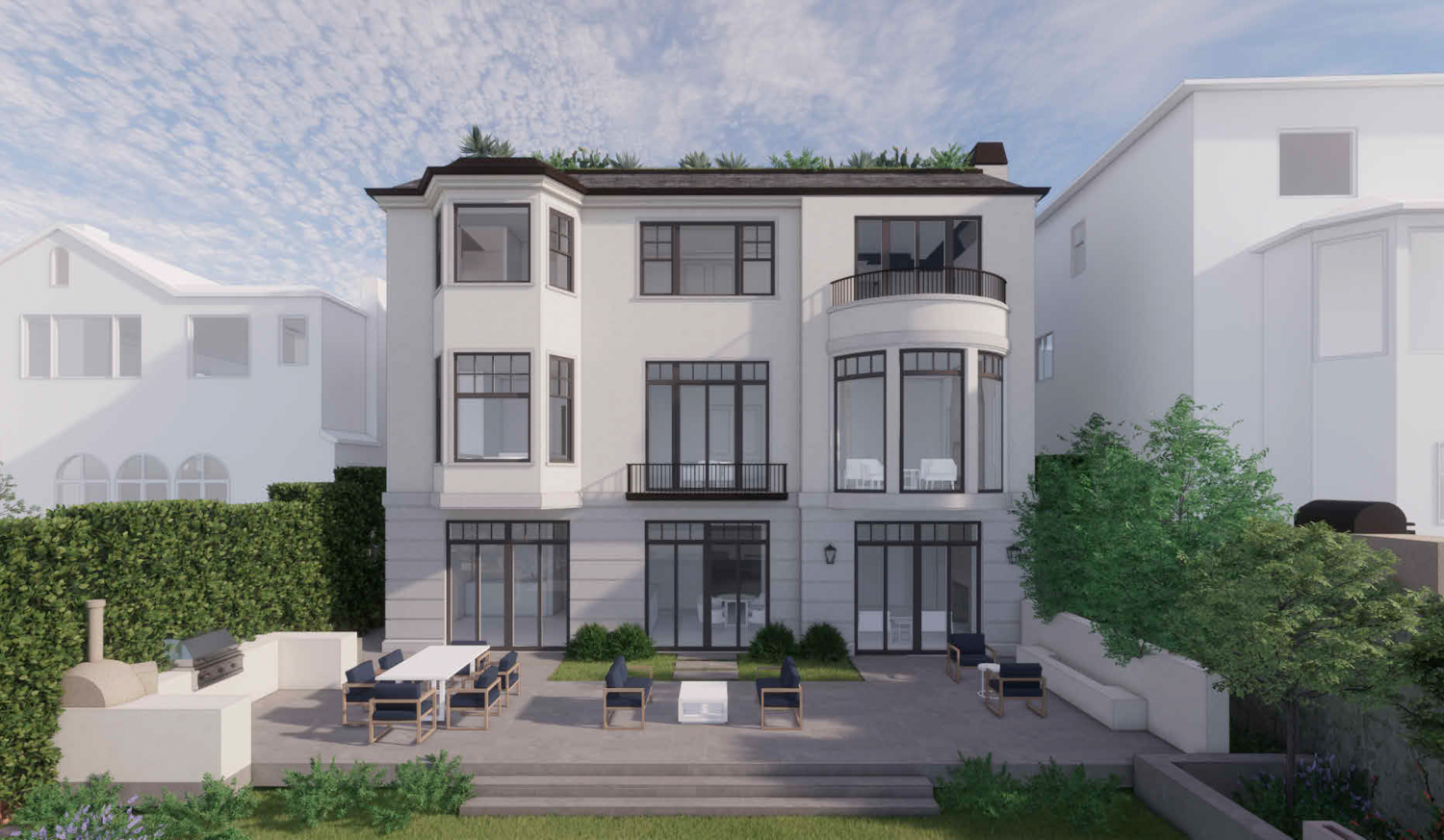 740 El Camino Del backyard view Mar, rendering by Richard Beard Architects