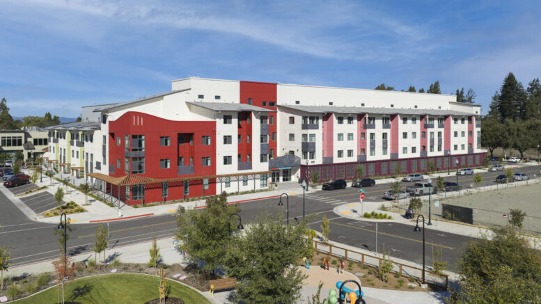 Casa Roseland aerial view, image by Ken Gutmaker courtesy of MidPen Housing