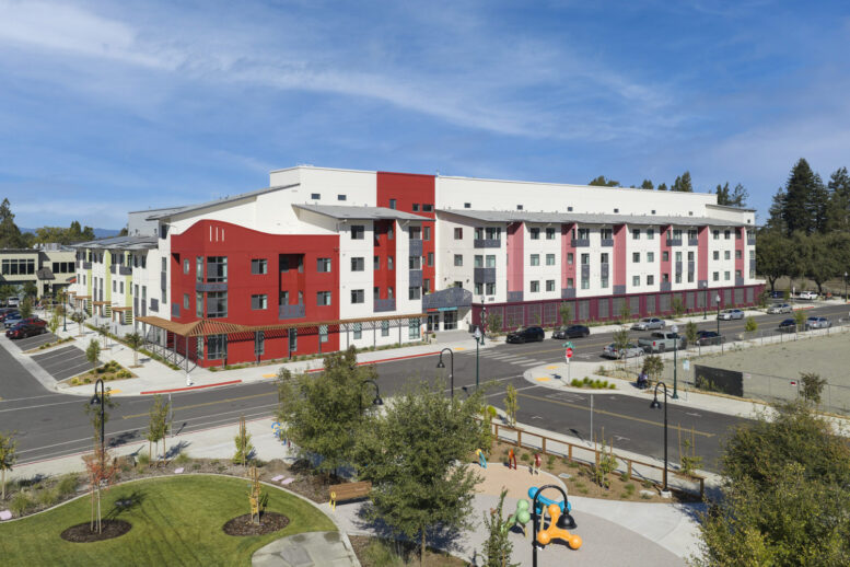 Casa Roseland aerial view, image by Ken Gutmaker courtesy of MidPen Housing