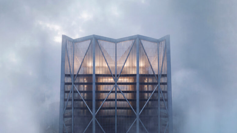 Fifty at First crown view, rendering by Gensler
