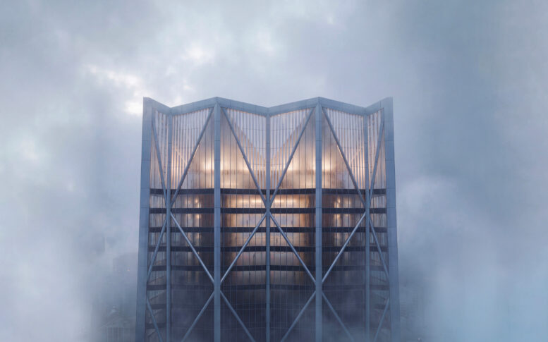 Fifty at First crown view, rendering by Gensler