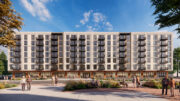 Fourth Street Market Hall pedestrian view, rendering by Urbal Architecture
