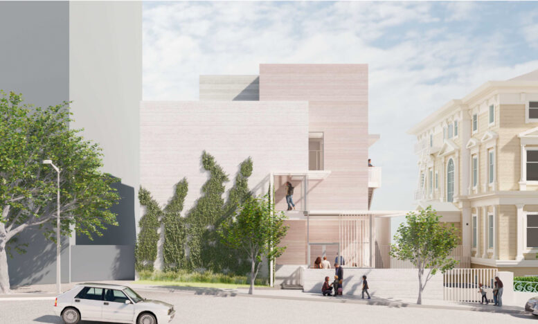 Hamlin School expansion street view, rendering by Mark Cavagnero Associates
