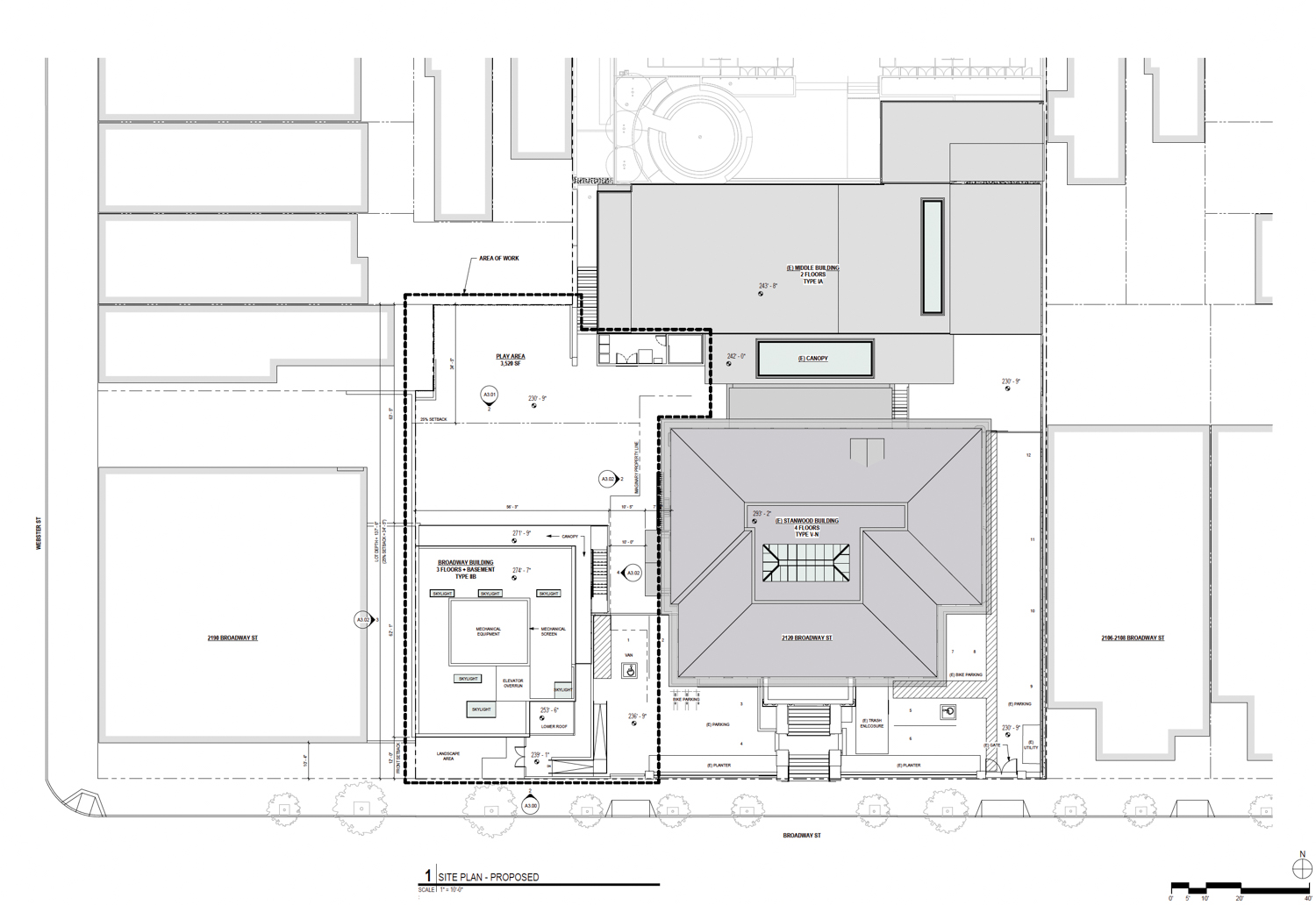 Hamlin School site plan, illustration by Mark Cavagnero Associates