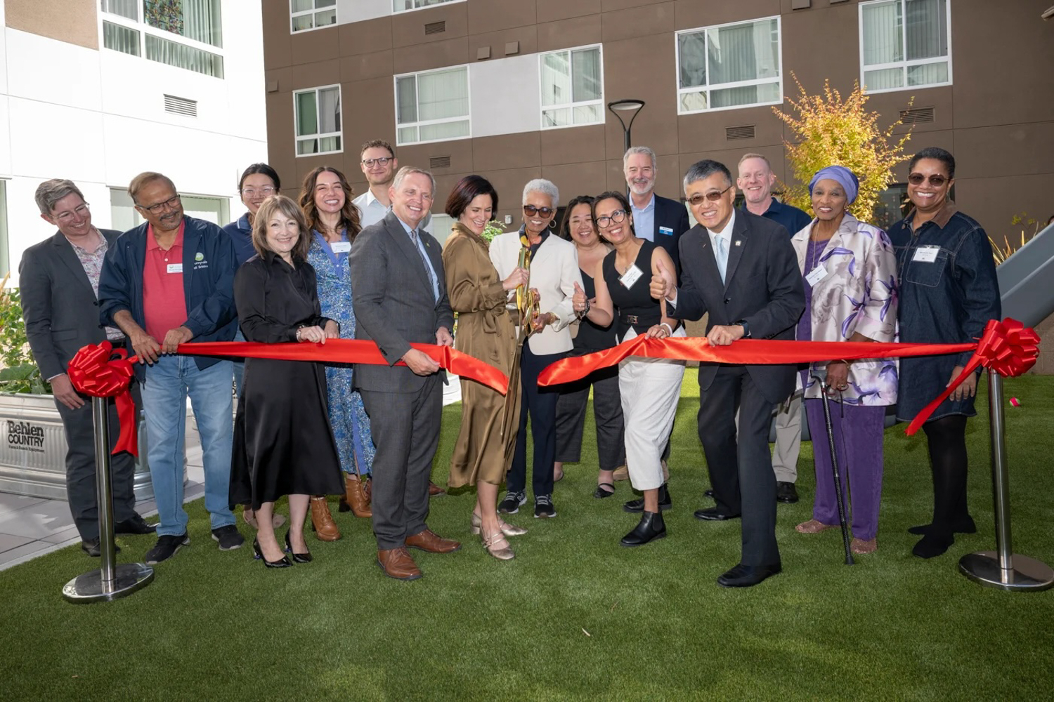 Ira D. Hall Square ribbon cutting event, image courtesy MidPen Housing