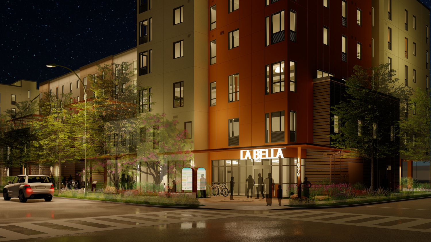 La Bella pedestrian view, rendering courtesy Van Meter Williams Pollack