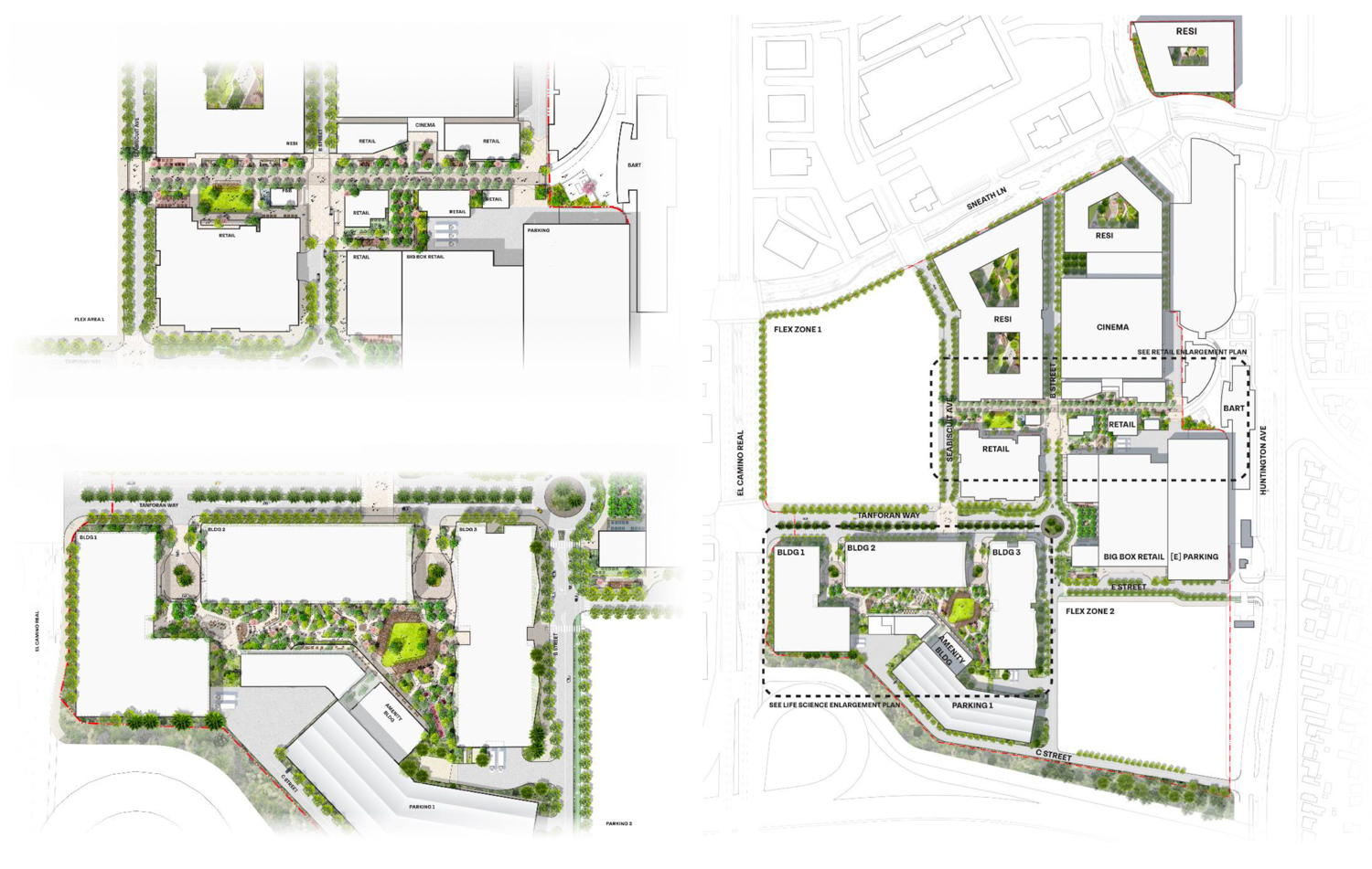 Tanforan Mall Redevelopment, illustration by James Corner Field Operation